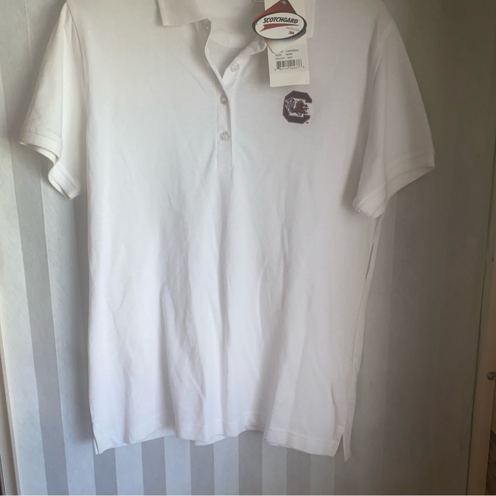 Vintage White Carolina Gamecock Polo Shirt